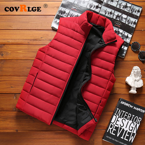 Men Winter White Big Size Vests Quality Solid Padded Cotton Sleeveless  Jacket Male Waistcoat Puffer Vest Homme