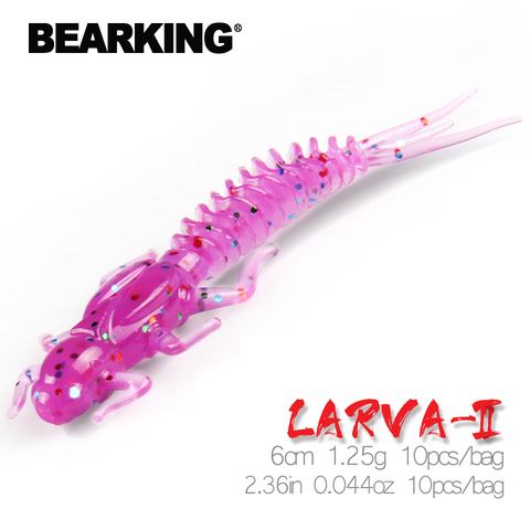 BEARKING new Larva Soft Lures 6cm 1.25g 10pcs Fishing Artificial Silicone Bass Pike Minnow Swimbait Jigging Plastic Baits Worm ► Photo 1/6