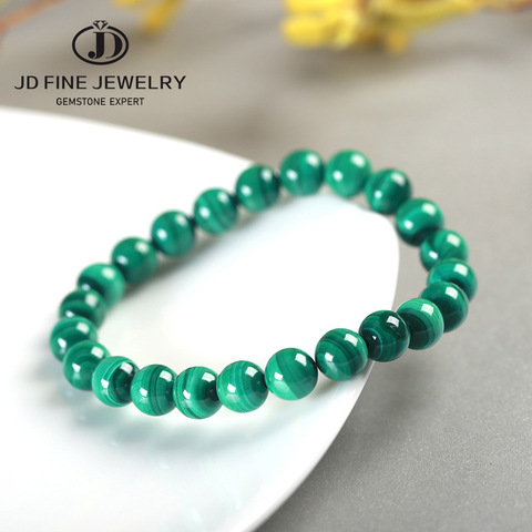 Natural Semi Precious Stone Round Malachite Beads Bracelet Green Color  6mm/8mm/10mm Size For Choose Lucky Amulet Prayer ► Photo 1/6