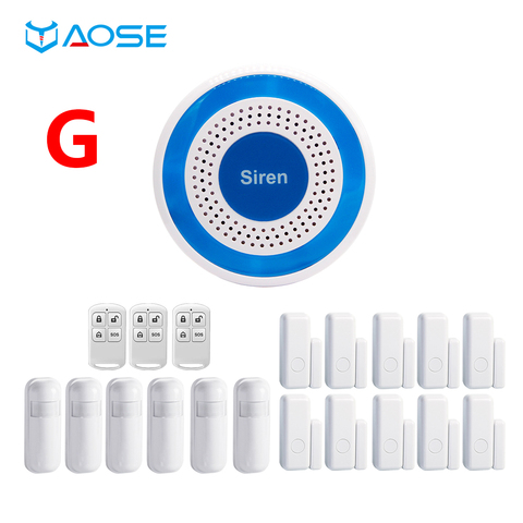 433MHz Wireless Sound & Light Strobe Siren Indoor Standalone Alarm Siren with PIR Sensor Door Sensor Home Security Alarm System ► Photo 1/6