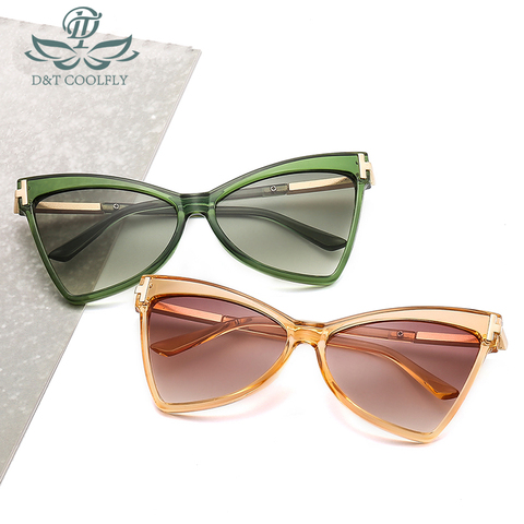 D&T 2022 New Cateye Sunglasses Women Men Fashion Color Lens Metal Frame Vintage Luxury Party Sexy Brand Designer Sunglasses ► Photo 1/6
