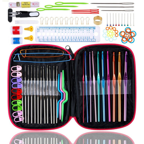 100Pcs/22Pcs DIY 22 Sizes Crochet Hooks Needles Stitches Knitting Craft Case Crochet agulha set Weaving Tools Sewing Tools ► Photo 1/6