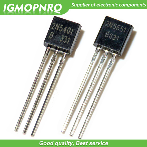 100PCS 2N5551 2N5401 5551 5401 TO-92 (50PCS* 2N5401+50PCS* 2N5551 ) Bipolar Transistors - BJT PNP Gen Pr Amp ► Photo 1/1