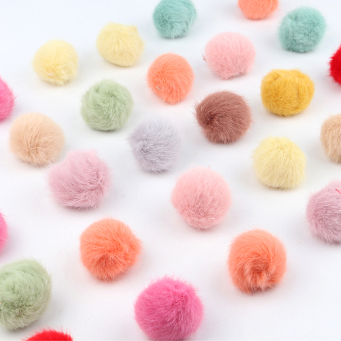 Pompnes 25mm Fur Balls Fluffy Pompoms 2.5cm DIY For Keychain Jewelry Earring Pom Pom Ball DIY Crafts Hair Accessories 10pcs ► Photo 1/6