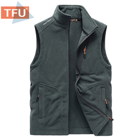 5XL Men 2022 Spring Outwear Thick Warm Fleece Sleeveless Vest Jacket WaistCoat Men Autumn Casual Outfits Tactical Vest Men Plus ► Photo 1/6