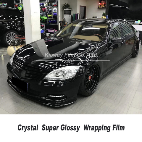 super Gloss Black Vinyl Wrap Film With Air Bubble Free Shiny Black Glossy Vinyl Car Wrap Piano Black Wrap Brightest Raw Material ► Photo 1/4