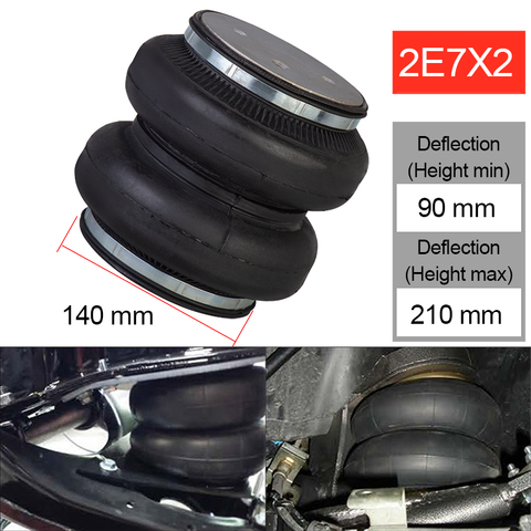 2E7X2 Air ride suspension Double convolute rubber air spring/air bag shock absorber Max Height 210mm ► Photo 1/6