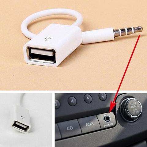 Car MP3 3.5mm Male AUX Audio Plug Jack to USB 2.0 Female Converter Cable Cord Car Interior Accessories Boutique New Hot Sale ► Photo 1/6