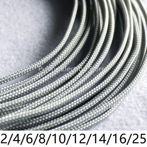 Grey PET Braided Wire Sleeve 3 4 6 8 10 12 14 16 25mm Tight High Density Insulated Cable Protect Expandable Sheath Single Color ► Photo 1/2