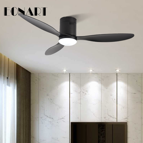 52 Inch Decorative DC Ceiling Fan With Remote Control Without Light Black ABS Ceiling Fans with light 220v Ventilador De Techo ► Photo 1/6