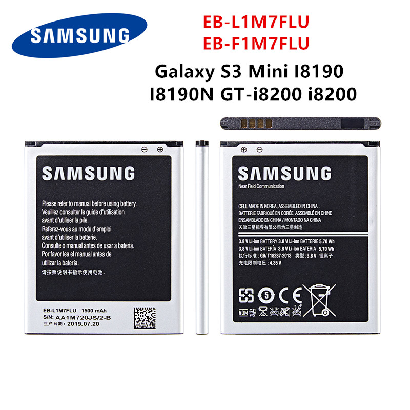 Batería original Samsung EB-F1M7FLU para Galaxy S3 mini GT-i8190 1500 mAh