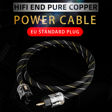 YYAUDIO Hi-End copper AC power cable hifi audio US/EU power cord pure copper power cable with P-029/P-029E power plug connector ► Photo 1/6
