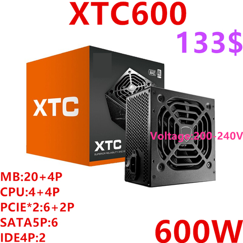 New PSU For Cougar Brand Non-modular Silent Power Supply for Video Games 600W/500W/400W Power Supply XTC600 XTC500 XTC400 ► Photo 1/6