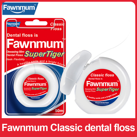 Fawnmum 50m Dental Flosser Oral Hygiene Teeth Cleaning Wax Mint flavored Toothpick Dental Floss Spool Teeth Flosser Tooth Clean ► Photo 1/6