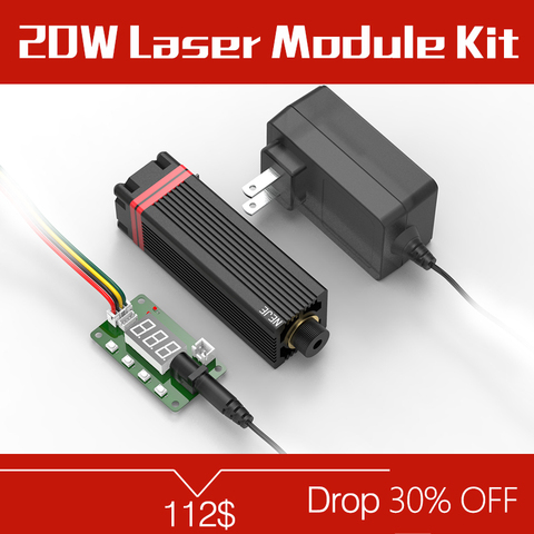 450nm Professional Continuous 20W Laser Cutting / Engraving Module Blue Light With TTL / PWM Modulation for CNC, DIY laser ► Photo 1/6