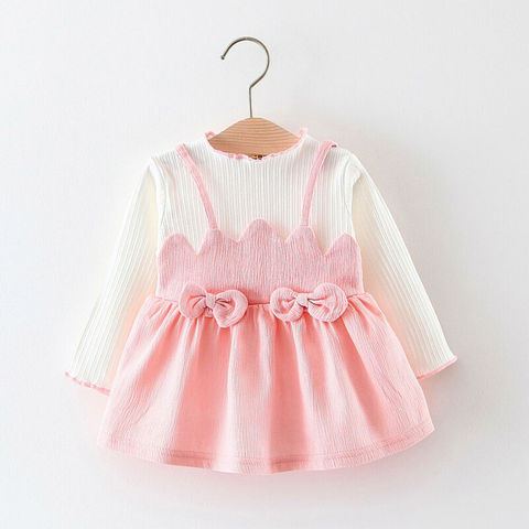 3M-3Y Baby Girls Long Sleeve Tutu Princess Dresses Kid Clothes Girl Gown Birthday Dress For Newborn ► Photo 1/6