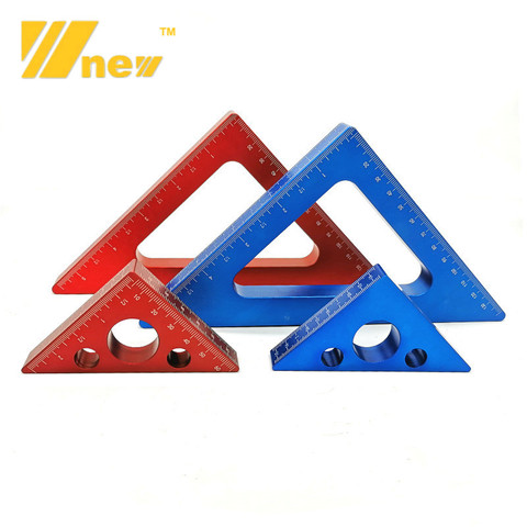 45 Degree Aluminum Alloy Angle Ruler Inch Metric Triangle Ruler Carpenter's Workshop Woodworking Square Measuring Tools ► Photo 1/6