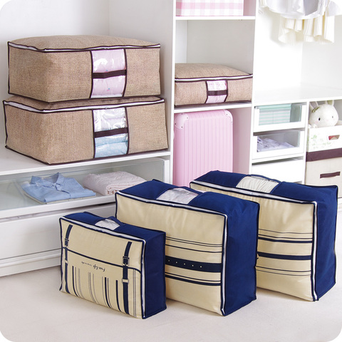 Non-Woven Family Save Space Organizador Bed Under Closet Storage Box Clothes Divider Organiser Quilt Bag Holder Organizer 64505 ► Photo 1/6