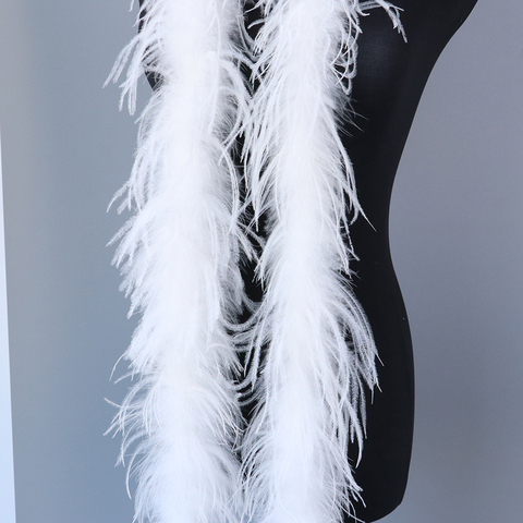 27 Colors Dyed Ostrich feather boa White feathers Shawl Scarf Ribbon For Wedding Party Dress Decoration Crafts 2Meters ► Photo 1/6
