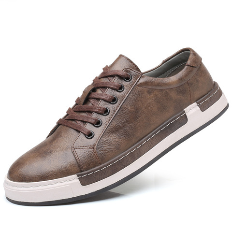2022 Fashion New Men's Casual Shoes Handmade Vintage Men Shoes Luxury Brown Brand Male Shoes Genuine Leather Men's Leisure Shoes ► Photo 1/6
