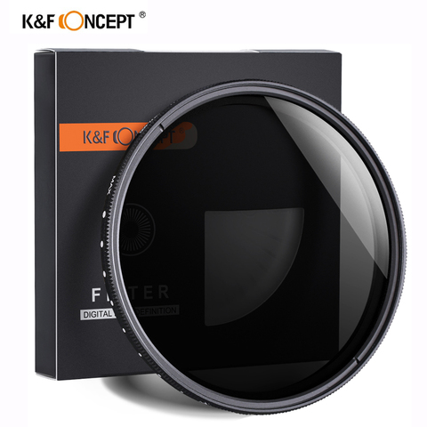 K&F CONCEPT ND2-400 nd filter 37/40.5/43/46/49/52/55/62/67/72/77mm Adjustable Neutral Density Fader Variable Camera Lens Filter ► Photo 1/6