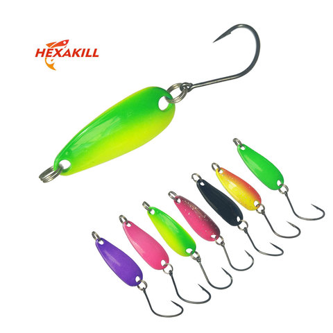 Hexakill Spoons Trout Lures 1pcs 2.5g Metal Bait Wobbler Spoon pesca micro metal lures area trout fishing ultralight ► Photo 1/6