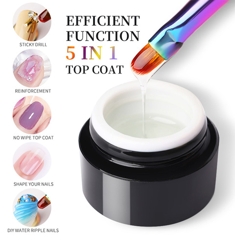 BORN PRETTY Reinforcement Gel Nail Polish 5 IN 1 No-wipe Top Coat Efficient Function DIY Water Nail Art Gel Vanish Manicuring ► Photo 1/6