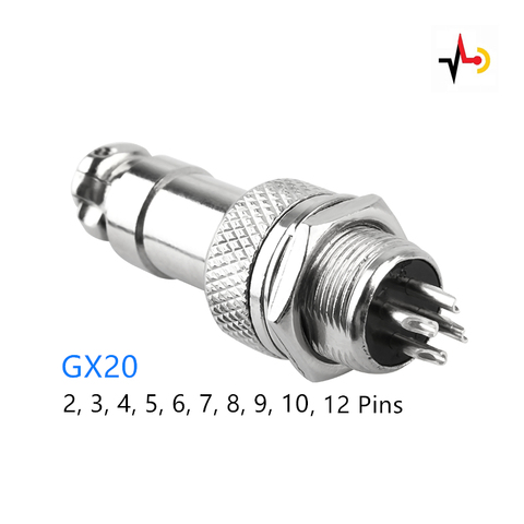 GX20 Aviation Connector Socket Plug GX 20 Docking Female Male 2 3 4 5 6 7 8 9 10 12 Pin Circular Aerial ► Photo 1/3