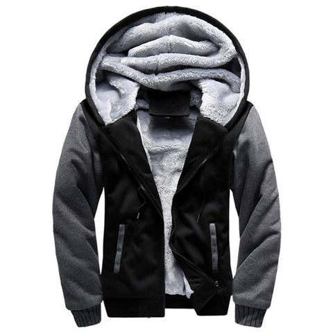 2022 New Men Hoodies Winter Thick Warm Fleece Zipper Men Hoodies Coat Sportwear Male Streetwear Hoodies Sweatshirts Men 4XL 5XL ► Photo 1/6