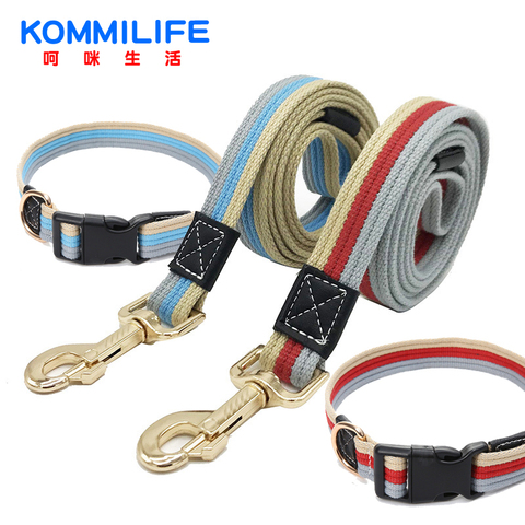 Thick Canvas Pet Dog Leash Collar Adjustable Bust Dog Collars and Leash Set Dog Tracking leash Small Medium Large Dog Collars ► Photo 1/6