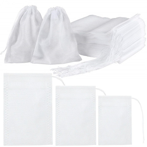 100 Pieces Disposable Tea Bag Drawstring Tea Filter Bags Empty Filter Cotton Bag for Loose Tea ► Photo 1/6