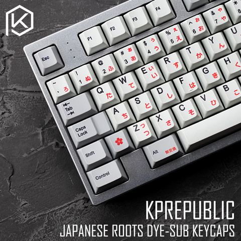 kprepublic 139 Japan Japanese root font Cherry profile Dye Sub Keycap Set PBT for gh60 xd60 xd84 cospad tada68 rs96 87 104 fc660 ► Photo 1/4