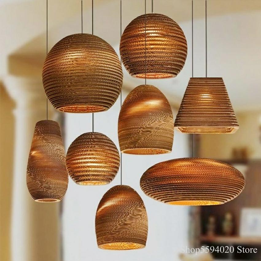 Southeast Asian Pastoral Silkworm Chandelier Lights Paper Pupa Made Cafe Bar Hang Lamp Nordic Style Dining Room Pendant Lamp ► Photo 1/6