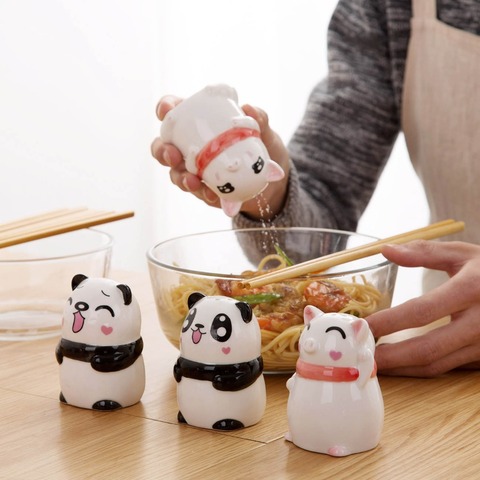 Ceramic Spice Jar Can Seasoning Bottle Salt And Pepper Shakers Spice Container Pot BBQ Condiment Kitchen Cute ► Photo 1/6