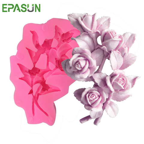 EPASUN 3D Soap Mold Flower Fondant Rose Savon Making Candy Silicon Mould Sugarcraft Jabon Cake Decorating Gumpaste DIY Tools ► Photo 1/6