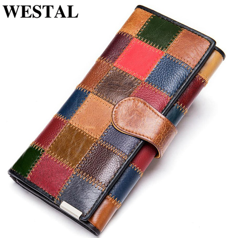 WESTAL clutch bag women's leather wallet fashion coin wallet women purse luxury phone purse wallets for women cardsholder 8560 ► Photo 1/6