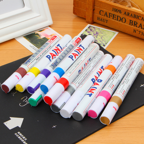 Special Offer Sale For Finecolour 12 Colors Waterproof Car Tyre Tire Tread Rubber Metal Permanent Paint Marker Pen ► Photo 1/6