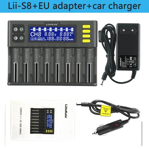 LiitoKala Lii-S8 Battery Charger Li-ion 3.7V NiMH 1.2V Li-FePO4 3.2V IMR 3.8V charger for 18650 26650 21700 26700 AA AAA ► Photo 1/6