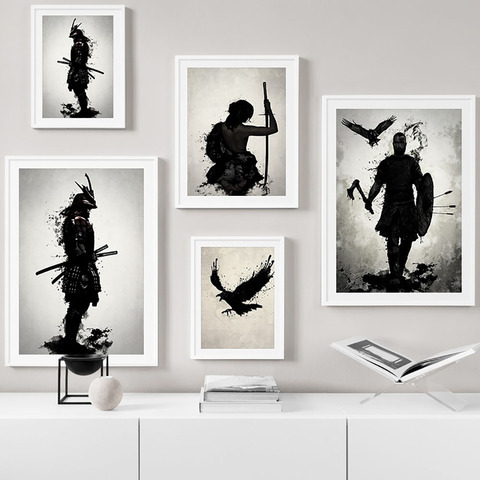 Modular Canvas Paintings Prints Artwork Poster Armored Japanese Samurai Warrior Home Decoration Wall Pictures For Living Room ► Photo 1/6