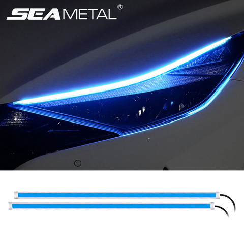 12V Car Led Light Strip DRL Daytime Running Lamp Strips Flexible LED Auto Headlight Surface Decorative Lamp Turn Signal Lights ► Photo 1/6