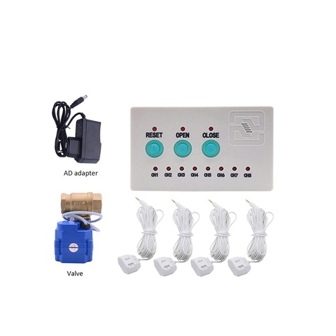 Water Flood Control Leakage Alarm System with DN20, DN25, DN15 Auto Shut Close Brass Valve and Water Detector Cable ► Photo 1/6