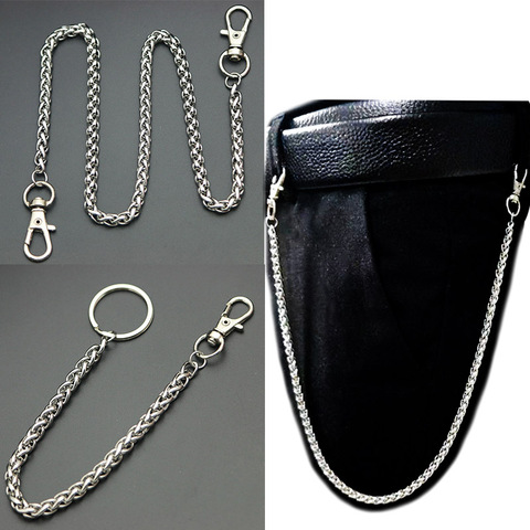 Stainless Steel Long Metal Wallet Chain Leash Pant Jean Keychain Ring Clip Men's Hip Hop Jewelry ► Photo 1/6