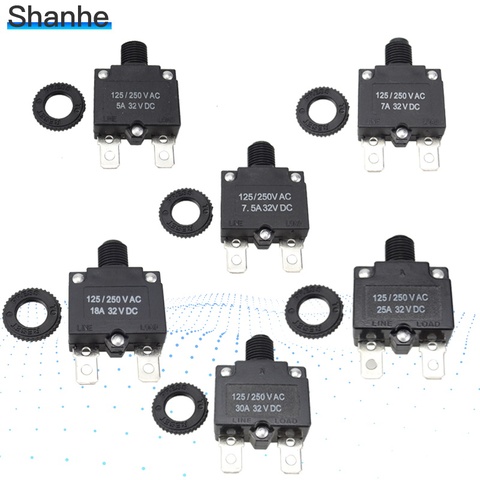 1PCS Circuit Breaker Current Overload Protector Switch 3A 4A 5A 7.5A 8A 10A 15A 20A 25A 30A ► Photo 1/5