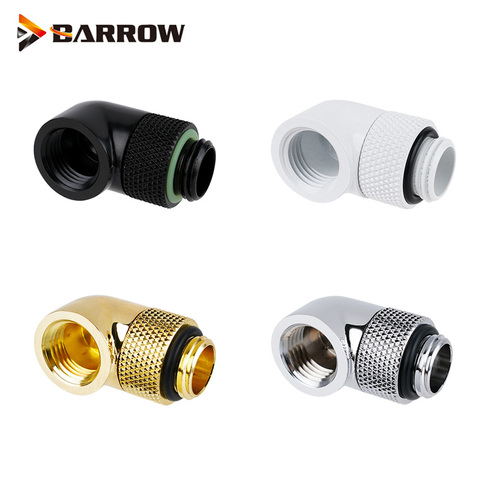 Barrow Gold Black White Silver elbow. G1/4'' thread 90 degree Rotary Fittings ,water cooling Adaptors TWT90-v2.5 drop shipping ► Photo 1/6