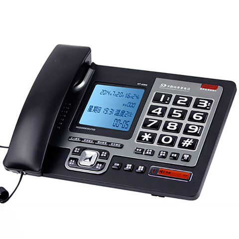 Corded Landline Phone with 4G Memory Card, Backlight, Support Call Message, Call Recording, FSK / DTMF System, WAV Music Play ► Photo 1/5