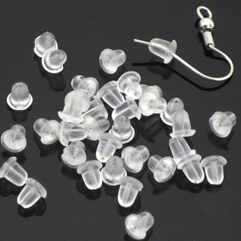 50/100PCS/Bag Silicone Rubber Earring Clasp Styles Ear Nut Earrings Jewelry Accessories Plugging Earring Back Earstud Findings ► Photo 1/6