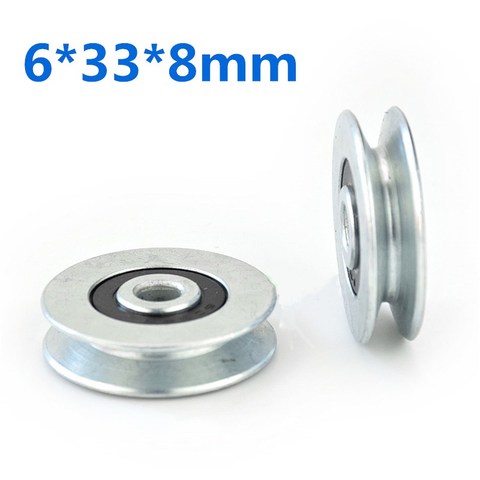 1PC 6*33*8mm V Groove Mental 265 Bearing Round Pulley Steel Wire Over Line Lifting Wheel Guide Wheel Mechanical Rolling Wheel ► Photo 1/3