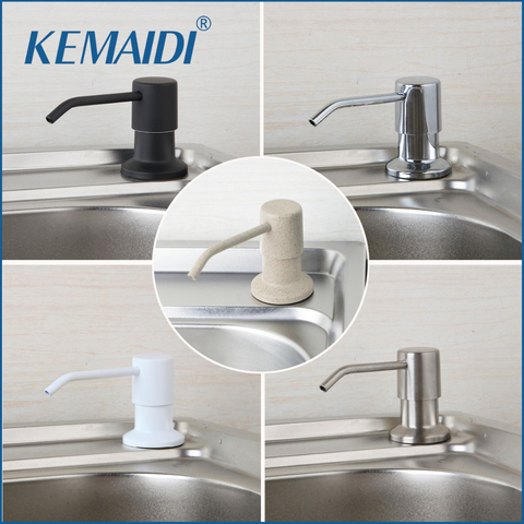 KEMAIDI Matte Black Soap Dispenser 5 Choice Chrome&Brushed Nickel Countertop Liquid Dish Hand Pump  Kitchen Sink Soap Dispenser ► Photo 1/6