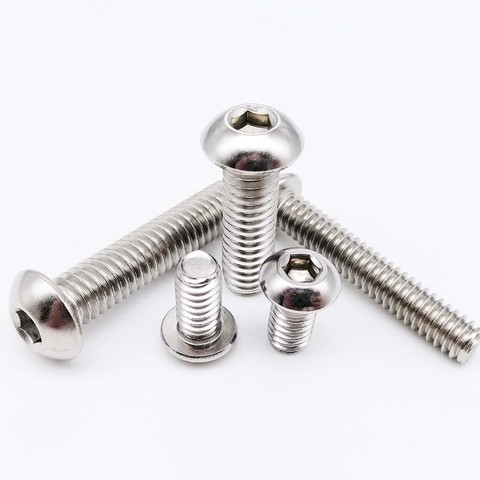 50pcs UNC 2#-56 4#-40 6#-32 8#-32 US Standard Coarse Thread 304 stainless steel Allen Hex Hexagon Socket Button Head Screw Bolt ► Photo 1/6