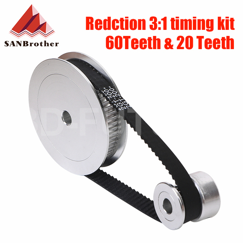 GT2 Timing Belt Pulley 60teeth 20teeth 5mm/8mm Reduction 3:1/1:3 belt width 6mm for 3D printer accessories ► Photo 1/6